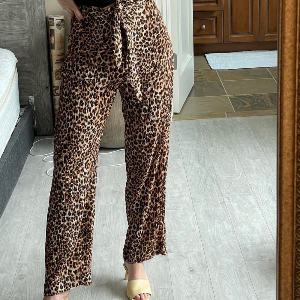 Nanushka leopard/cheetah print pleated pants